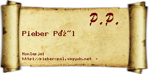 Pieber Pál névjegykártya